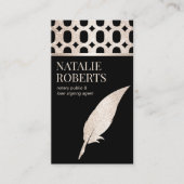 Luxury Gold Quill Pen Visitekaartje (Voorkant)