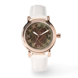 Luxury Gold Red Green Color Pattern Horloge