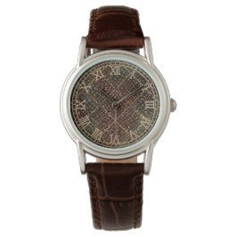 Luxury Gold Red Green Color Pattern Horloge