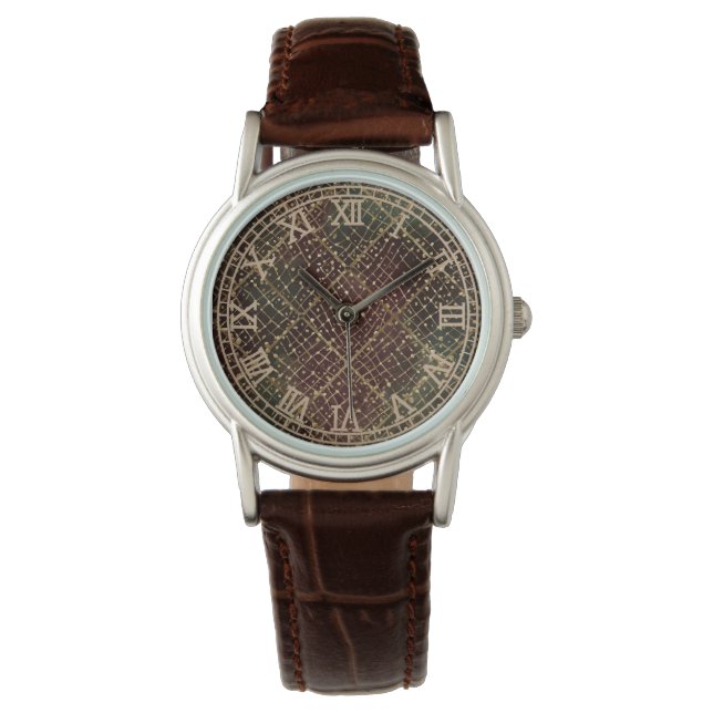 Luxury Gold Red Green Color Pattern  Horloge (Voorkant)