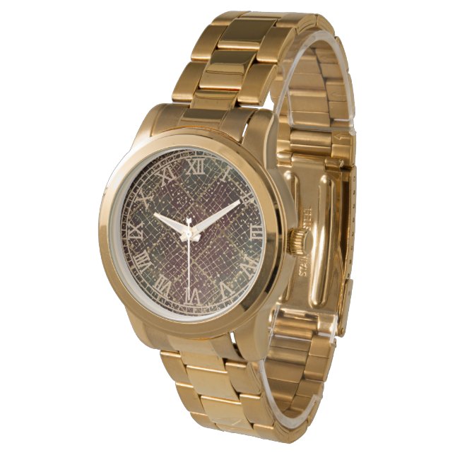 Luxury Gold Red Green Color Pattern  Horloge (Gekanteld)
