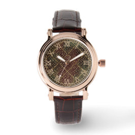 Luxury Gold Red Green Color Pattern Horloge