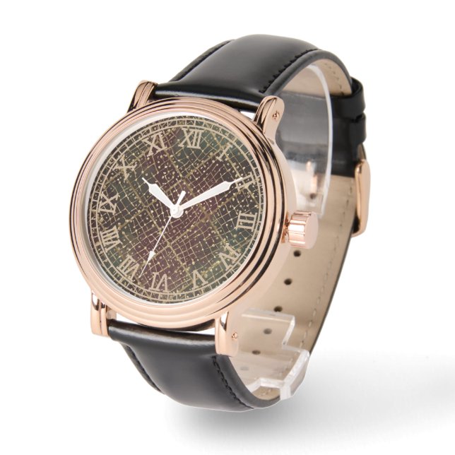 Luxury Gold Red Green Color Pattern  Horloge (Hoek)