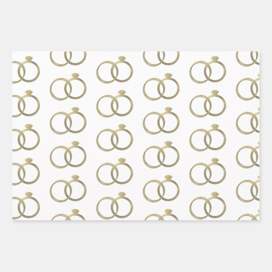 Luxury Gold Rings Wedding Inpakpapier Vel (Voorkant)