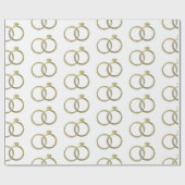 Luxury Gold Rings Wedding Wrapping Cadeaupapier (Vlak)