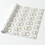 Luxury Gold Rings Wedding Wrapping Cadeaupapier<br><div class="desc">en Romantisch Gold Faux Rings Pattern</div>