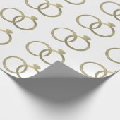 Luxury Gold Rings Wedding Wrapping Cadeaupapier (Hoek)