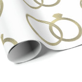 Luxury Gold Rings Wedding Wrapping Cadeaupapier (Rol Hoek)