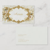Luxury Gold Rococo Frame White Floral Victorian Visitekaartje (Voorkant / Achterkant)