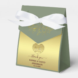 Luxury Gold Sage Green Wedding Anniversary  Bedankdoosjes