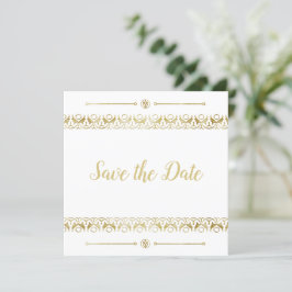 Luxury Gold Save the Date Invitation Kaart