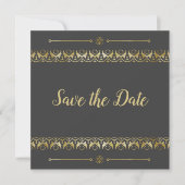 Luxury Gold Save the Date Invitation Kaart (Voorkant)