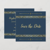Luxury Gold Save the Date Invitation Kaart (Voorkant / Achterkant)