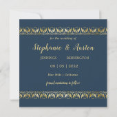 Luxury Gold Save the Date Invitation Kaart (Achterkant)