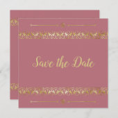 Luxury Gold Save the Date Invitation Kaart (Voorkant / Achterkant)