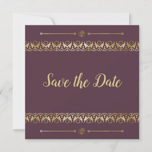 Luxury Gold Save the Date Invitation Kaart (Voorkant)