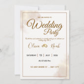 Luxury Gold Script Wedding Invitation Kaart (Voorkant)