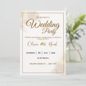 Luxury Gold Script Wedding Invitation Kaart (Staand voorkant)