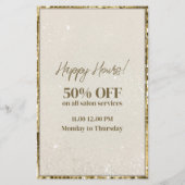 Luxury Gold Shimmer Beauty Salon Price List Flyer (Achterkant)