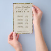 Luxury Gold Shimmer Beauty Salon Price List Flyer (Hand)