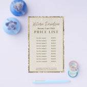 Luxury Gold Shimmer Beauty Salon Price List Flyer (Enkel)