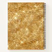 Luxury Gold Shimmering Sequins Custom Name Notitieboek (Achterkant)