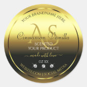 Luxury Gold Shimmery Product Label juwelen Monogra (Voorkant)