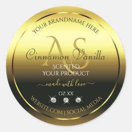 Luxury Gold Shimmery Product Label juwelen Monogra