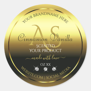 Luxury Gold Shimmery Product Label juwelen Monogra