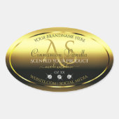 Luxury Gold Shimmery Product Label juwelen Monogra (Voorkant)