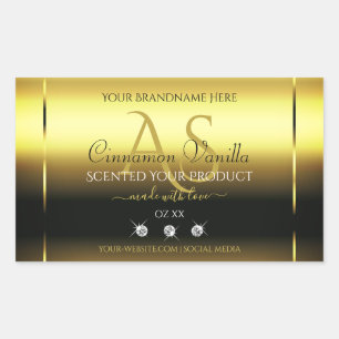 Luxury Gold Shimmery Product Label juwelen Monogra