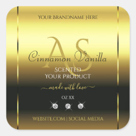 Luxury Gold Shimmery Product Label juwelen Monogra