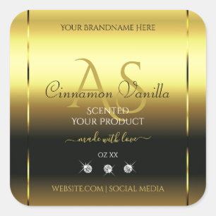 Luxury Gold Shimmery Product Label juwelen Monogra