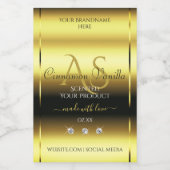 Luxury Gold Shimmery Product Label juwelen Monogra Voedselcontainer Etiket (Enkel label)
