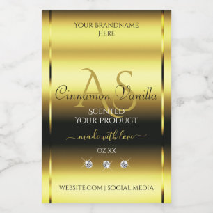 Luxury Gold Shimmery Product Label juwelen Monogra Voedselcontainer Etiket