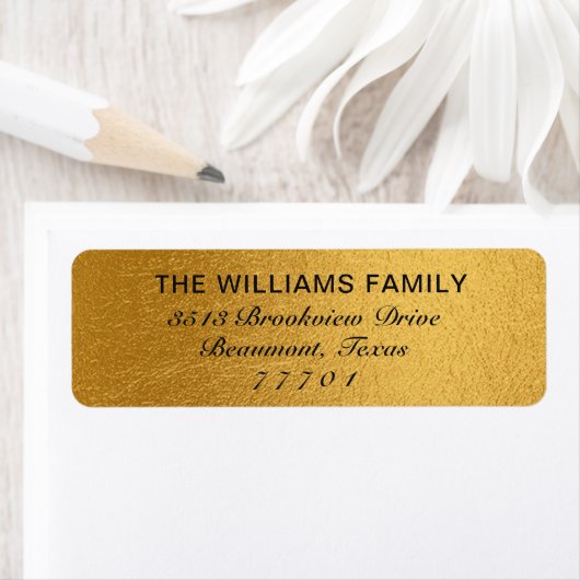 Luxury Gold Shiny Foil Address Label (Insitu)
