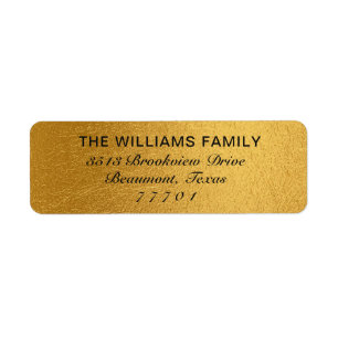 Luxury Gold Shiny Foil Address Label