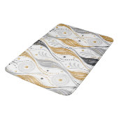 Luxury Gold Silver Black Art Deco Abstract Pattern Badmat (Gekanteld)