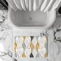 Luxury Gold Silver Black Art Deco Abstract Pattern