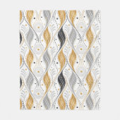 Luxury Gold Silver Black Art Deco Abstract Pattern Fleece Deken (Voorkant)
