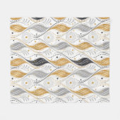 Luxury Gold Silver Black Art Deco Abstract Pattern Fleece Deken (Voorkant (Horizontaal))