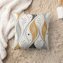 Luxury Gold Silver Black Art Deco Abstract Pattern