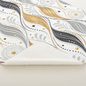 Luxury Gold Silver Black Art Deco Abstract Pattern Sherpa Deken (3/4)