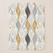 Luxury Gold Silver Black Art Deco Abstract Pattern Sherpa Deken (Voorkant)
