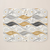 Luxury Gold Silver Black Art Deco Abstract Pattern Sherpa Deken (Voorkant (horizontaal))