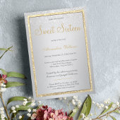 Luxury gold Silver Glitter gradiënt Sweet 16 Kaart