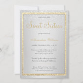 Luxury gold Silver Glitter gradiënt Sweet 16 Kaart (Voorkant)