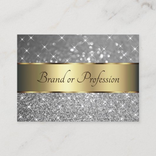 Luxury Gold Silver Glitter Stars Sparkle Jewels Visitekaartje (Voorkant)