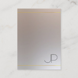 Luxury Gold Silver Let Monogramed Modern Elegant Visitekaartje