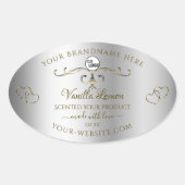 Luxury Gold  Silver-productlabels met Logo Ovale Sticker (Voorkant)